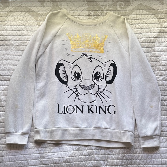 Disney The Lion King White Sweatshirt with Gold Crown - Picture 1 of 2